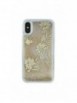 GUESS COQUE RIGIDE LIQUIDE PAILLETTES DORÉES ET FLEURS GUESS - IPHONE X