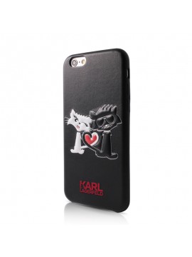 Coque rigide noire Karl Lagerfeld Choupette in Love